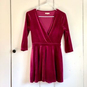 Magenta Velvet Romper - Urban Outfitters